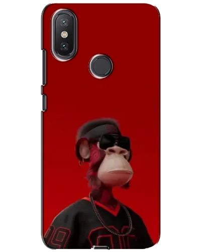 Чехол для Xiaomi Mi A2 Lite с картинкой «Bored Ape в красном»