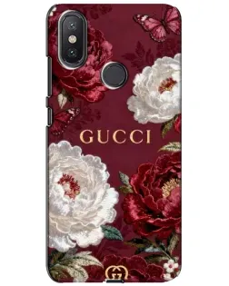 Чехол для Xiaomi Mi A2 Lite с картинкой «Gucci — бордовые розы»