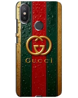 Чехол для Xiaomi Mi A2 Lite с картинкой «Gucci — фирменная полоса и золото»