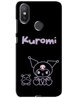 Чехол для Xiaomi Mi A2 Lite с картинкой «Kuromi — черный минимализм»
