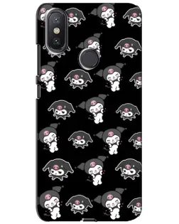Чехол для Xiaomi Mi A2 Lite с картинкой «Черный паттерн Kuromi»