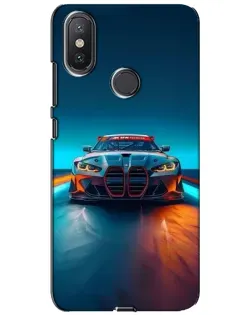 Чохол для Xiaomi Mi A2 Lite з картинкою «BMW — вогні неону»