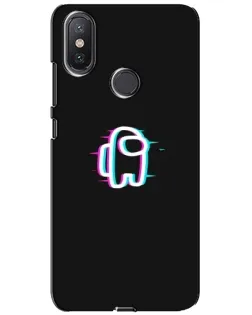 Чехол для Xiaomi Mi A2 Lite с картинкой «Among Us неон»