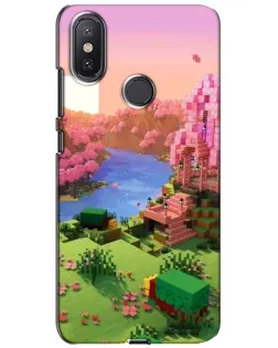 Чехол для Xiaomi Mi A2 Lite с картинкой «Розовое дерево Minecraft» Чехол для Xiaomi Mi A2 Lite с картинкой «Розовое дерево Minecraft»