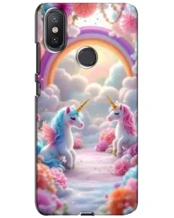 Чехол для Xiaomi Mi A2 Lite с картинкой «Радуга и единороги»