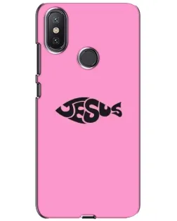 Чехол для Xiaomi Mi A2 Lite с картинкой «Розовый символ  Jesus»