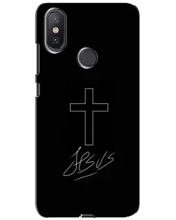 Чехол для Xiaomi Mi A2 Lite с картинкой «Графический крест Jesus» Чехол для Xiaomi Mi A2 Lite с картинкой «Графический крест Jesus»