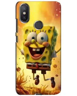 Чехол для Xiaomi Mi A2 Lite с картинкой «Губка Боб прыгает»