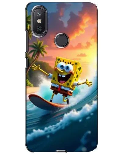 Чехол для Xiaomi Mi A2 Lite с картинкой «Губка Боб серфингист»