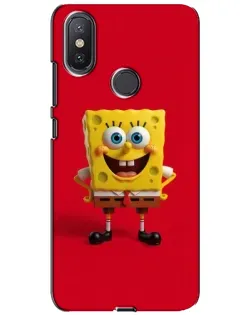Чехол для Xiaomi Mi A2 Lite с картинкой «Спанч Боб на красном»