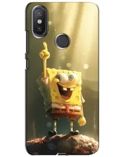 Чехол для Xiaomi Mi A2 Lite с картинкой «Сияющий Спанч Боб»