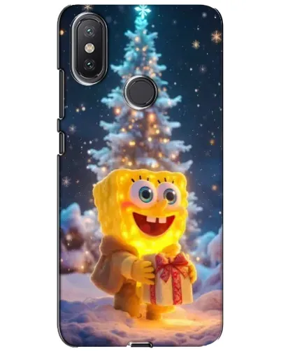 Чехол для Xiaomi Mi A2 Lite с картинкой «Рождественский Спанч Боб»