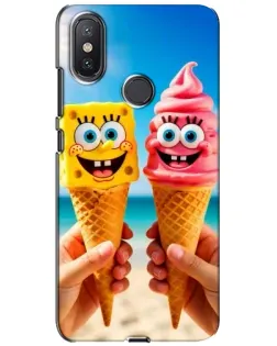 Чехол для Xiaomi Mi A2 Lite с картинкой «Спанч Боб мороженое»