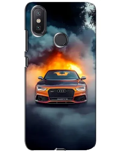 Чехол для Xiaomi Mi A2 Lite с картинкой «Audi в огненном дыму»
