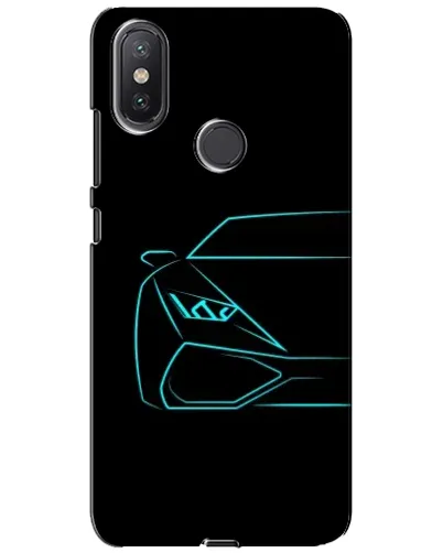 Чехол для Xiaomi Mi A2 Lite с картинкой «Голубой силуэт Lamborghini» Чехол для Xiaomi Mi A2 Lite с картинкой «Голубой силуэт Lamborghini»
