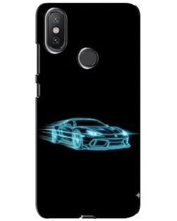 Чехол для Xiaomi Mi A2 Lite с картинкой «Неоновый контур Lamborghini»