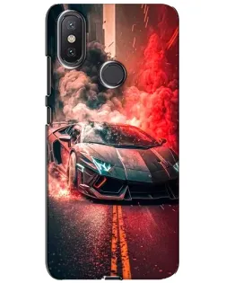 Чехол для Xiaomi Mi A2 Lite с картинкой «Lamborghini красный дым»