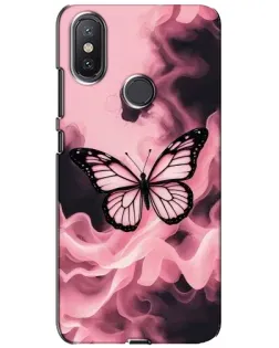Чехол для Xiaomi Mi A2 Lite с картинкой «Бабочка в дыму»