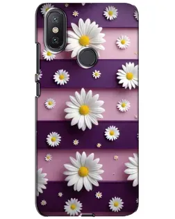 Чохол для Xiaomi Mi A2 Lite з картинкою «Ромашки на фіолетовому»