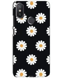 Чохол для Xiaomi Mi A2 Lite з картинкою «Ромашки на чорному»