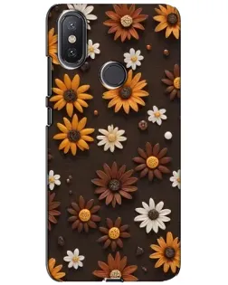 Чохол для Xiaomi Mi A2 Lite з картинкою «Візерунок з маленьких соняшників»