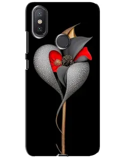 Чохол для Xiaomi Mi A2 Lite з картинкою «Срібна фантазійна квітка»