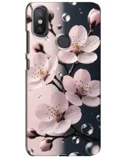 Чохол для Xiaomi Mi A2 Lite з картинкою «Ніжня сакура та краплі»
