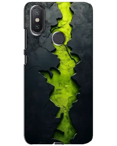Чехол для Xiaomi Mi A2 Lite с картинкой «Салатовый разлом скалы»