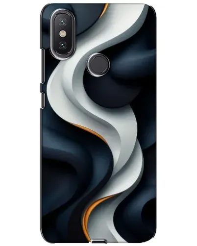 Чехол для Xiaomi Mi A2 Lite с картинкой «Объемные черно-белые ленты»
