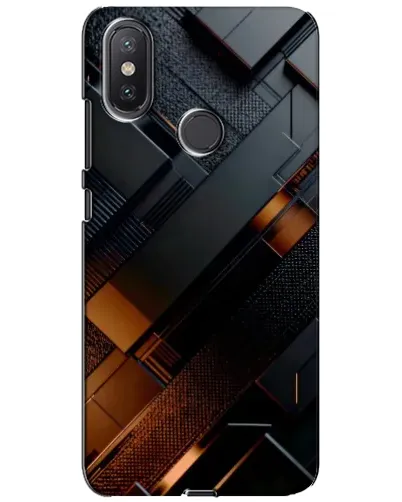 Чехол для Xiaomi Mi A2 Lite с картинкой «Черные геометрические блоки»