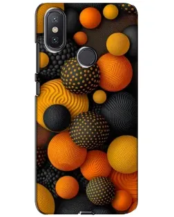 Чехол для Xiaomi Mi A2 Lite с картинкой «Объемные оранжевые сферы»