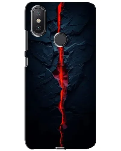 Чехол для Xiaomi Mi A2 Lite с картинкой «Kрасная лавовая трещина»