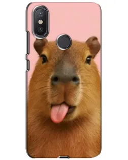 Чехол для Xiaomi Mi A2 Lite с картинкой «Капибара с языком» Чехол для Xiaomi Mi A2 Lite с картинкой «Капибара с языком»