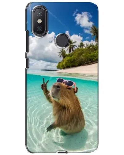 Чехол для Xiaomi Mi A2 Lite с картинкой «Капибара на море»