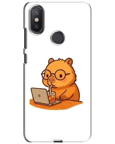 Чехол для Xiaomi Mi A2 Lite с картинкой «Капибара с ноутбуком»