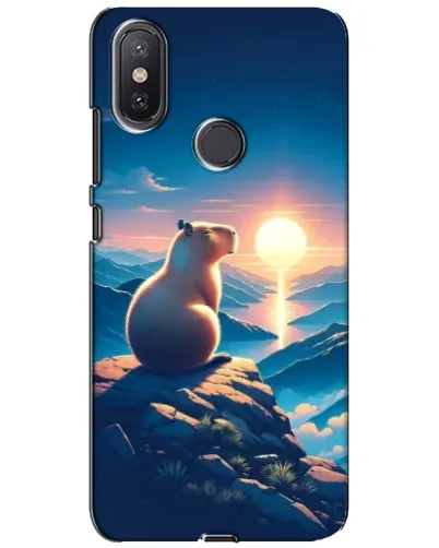 Чехол для Xiaomi Mi A2 Lite с картинкой «Закат солнца с капибарой»