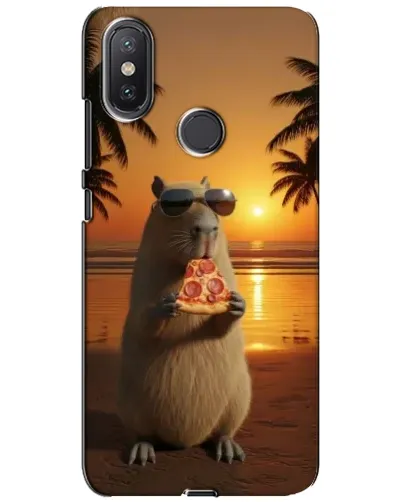 Чехол для Xiaomi Mi A2 Lite с картинкой «Капибара с пиццей»