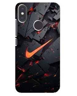 Чехол для Xiaomi Mi A2 с картинкой «Nike — эффект разломов»