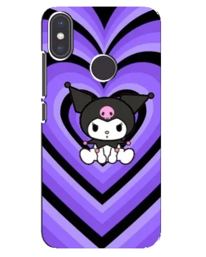Чехол для Xiaomi Mi A2 с картинкой «Kuromi и фиолетовые сердца»