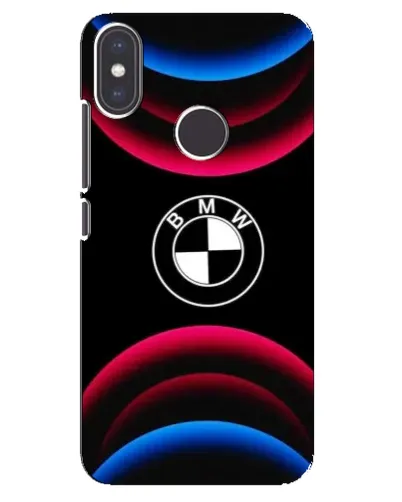Чехол для Xiaomi Mi A2 с картинкой «Логотип BMW и неоновые дуги»
