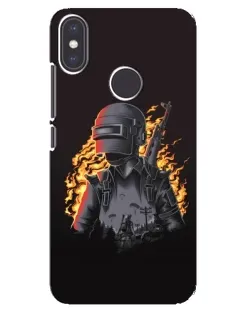 Чохол для Xiaomi Mi A2 з картинкою «PUBG — вогняний силует»