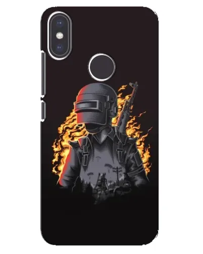 Чохол для Xiaomi Mi A2 з картинкою «PUBG — вогняний силует»