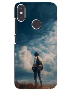 Чохол для Xiaomi Mi A2 з картинкою «Герой PUBG на скелі»