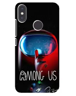 Чохол для Xiaomi Mi A2 з картинкою «Червоний імпостер — макро»