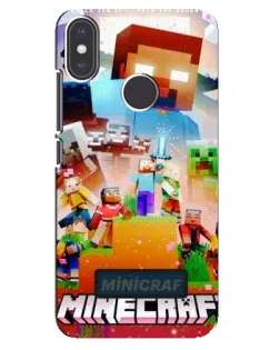 Чохол для Xiaomi Mi A2 з картинкою «Minecraft герої гри»