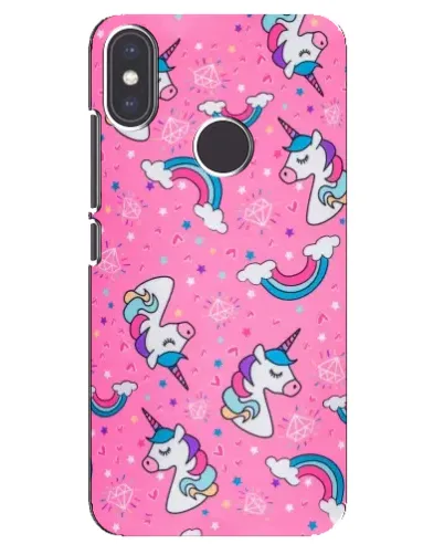 Чехол для Xiaomi Mi A2 с картинкой «Unicorn паттерн розовый»