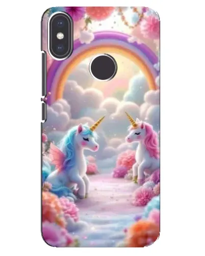 Чехол для Xiaomi Mi A2 с картинкой «Радуга и единороги»