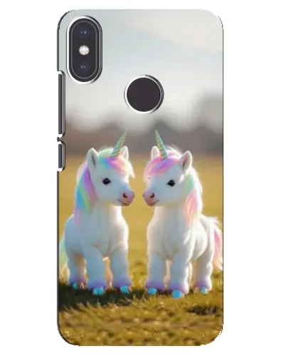 Чехол для Xiaomi Mi A2 с картинкой «Пара единорогов»