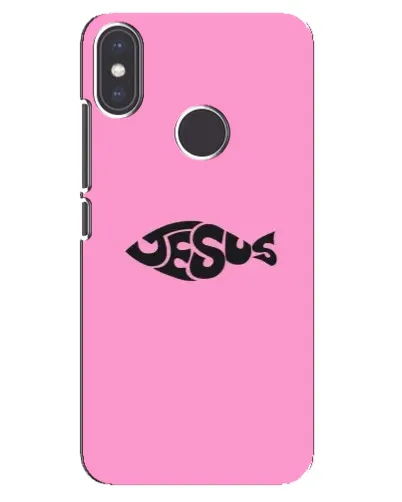 Чехол для Xiaomi Mi A2 с картинкой «Розовый символ  Jesus»