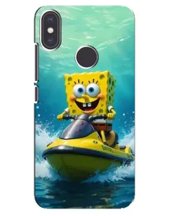 Чехол для Xiaomi Mi A2 с картинкой «Спанч Боб на гидроцикле» Чехол для Xiaomi Mi A2 с картинкой «Спанч Боб на гидроцикле»
